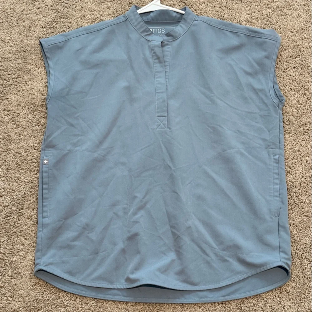 Figs Slate Blue Sleeveless Top - Picture 1 of 1